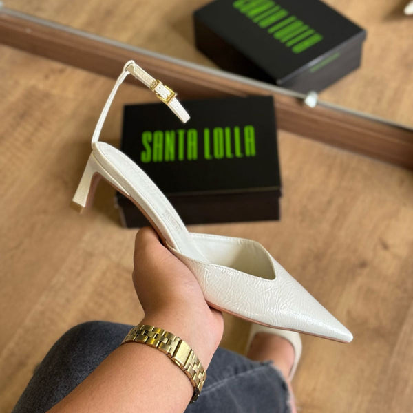 Scarpin Santa Lolla Metalizado Salto Baixo Bico Fino 0734.4A98.015C